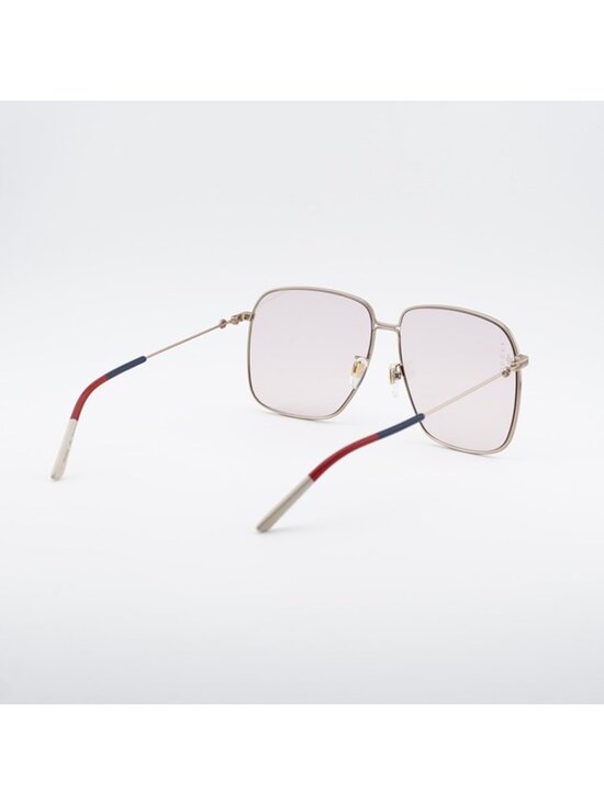 Gucci GG0394S 004 Women Sunglasses Gold Square Frame, Pink Lenses main image 9
